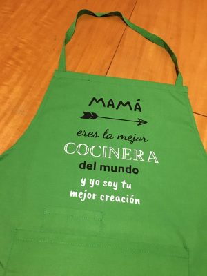 Delantal Mamá eres la mejor cocinera del mundo y yo soy tu mejor creación