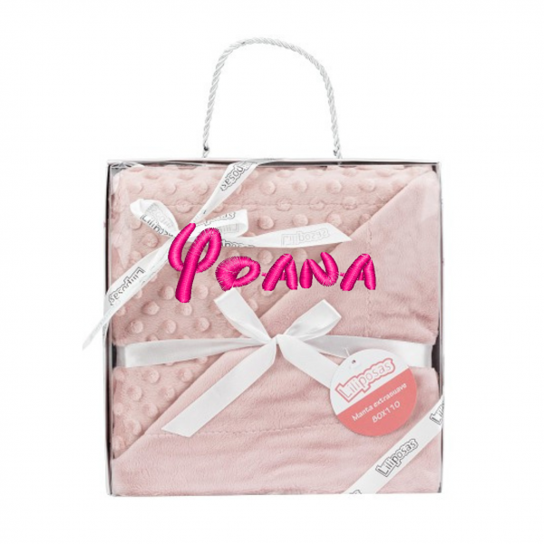 Manta Topitos Rosa Maquillaje + nombre bordado