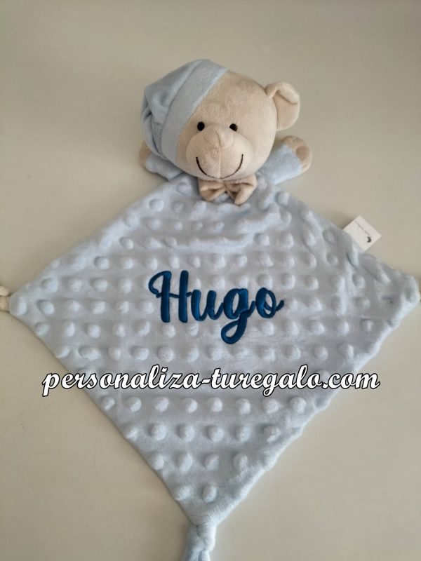 Doudou Osito Azul Claro + bordado - Imagen 4