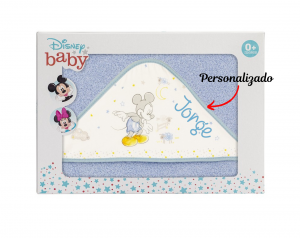 Capa de baño rosa Mickey Azul + Nombre