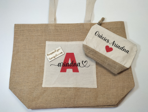 Bolsa de yute personalizada + neceser