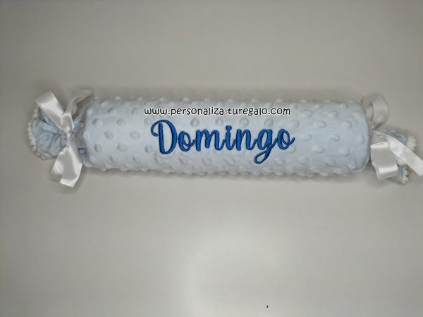 Cojín Caramelo Antivuelco Azul Claro + Nombre Bordado - Imagen 4