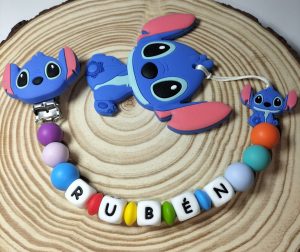 Chupetero + Mordedor Stitch Azul