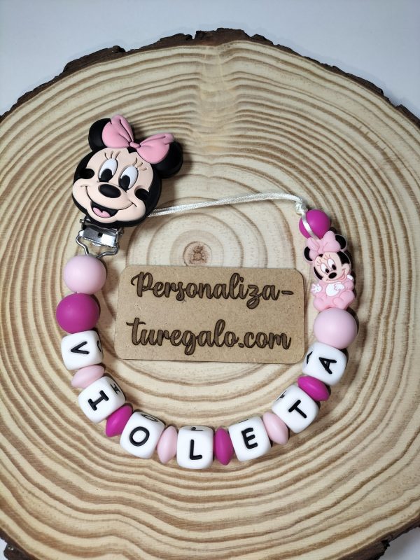 Chupetero Minnie Bebé Rosa