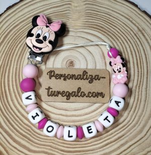 Chupetero Minnie Bebé Rosa