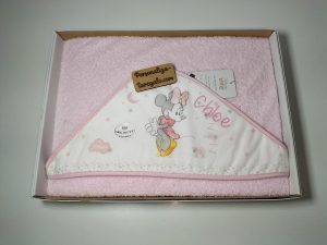 Capa de baño rosa Minnie + Nombre
