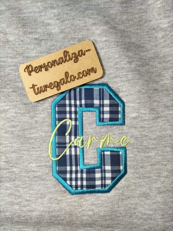 Sudadera CAPUCHA Inicial Fallera de Cuadros - Imagen 3