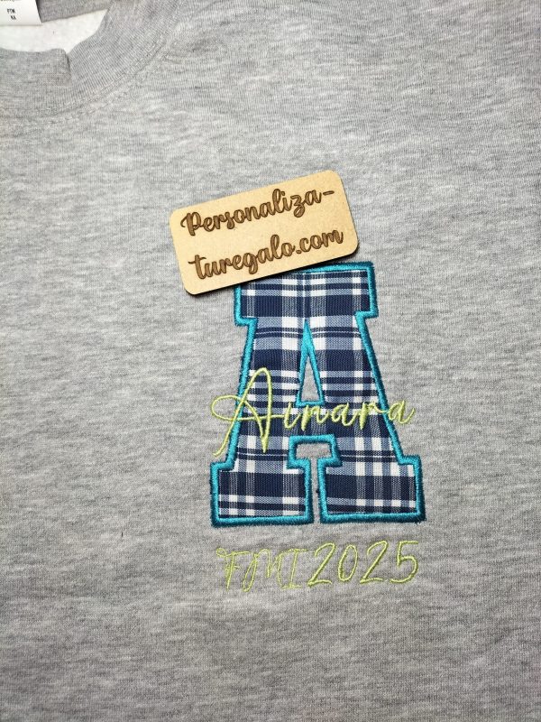 Sudadera CAPUCHA Inicial Fallera de Cuadros - Imagen 4