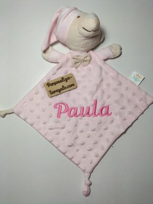 Doudou osito rosa  claro + bordado