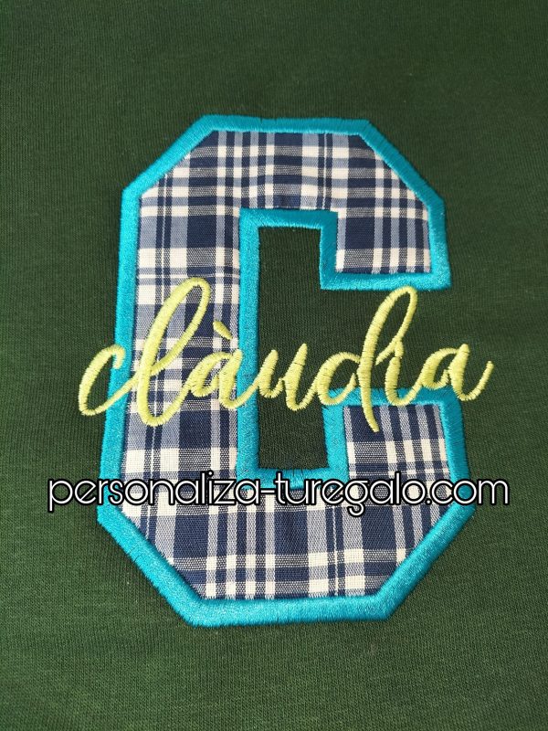 Sudadera CAPUCHA Inicial Fallera de Cuadros - Imagen 6