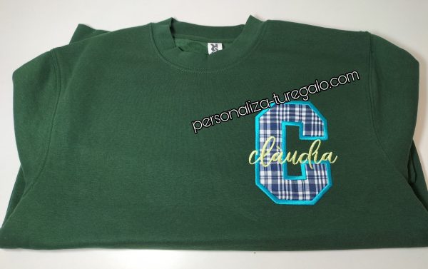 Sudadera CAPUCHA Inicial Fallera de Cuadros