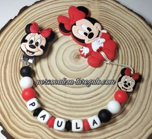 Chupetero + Mordedor Minnie Rojo