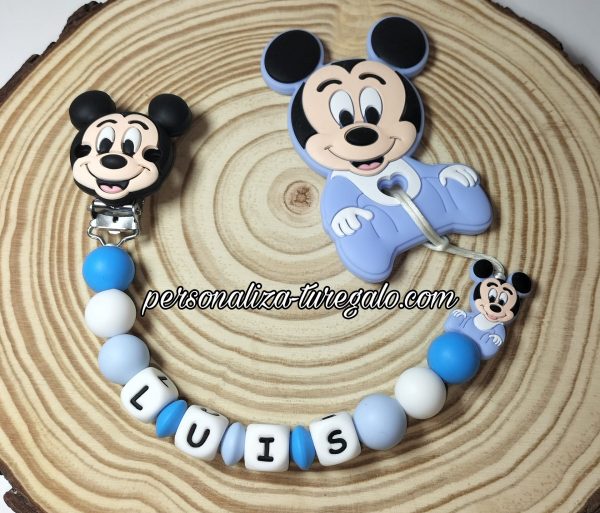 Chupetero + Mordedor Mickey Azul