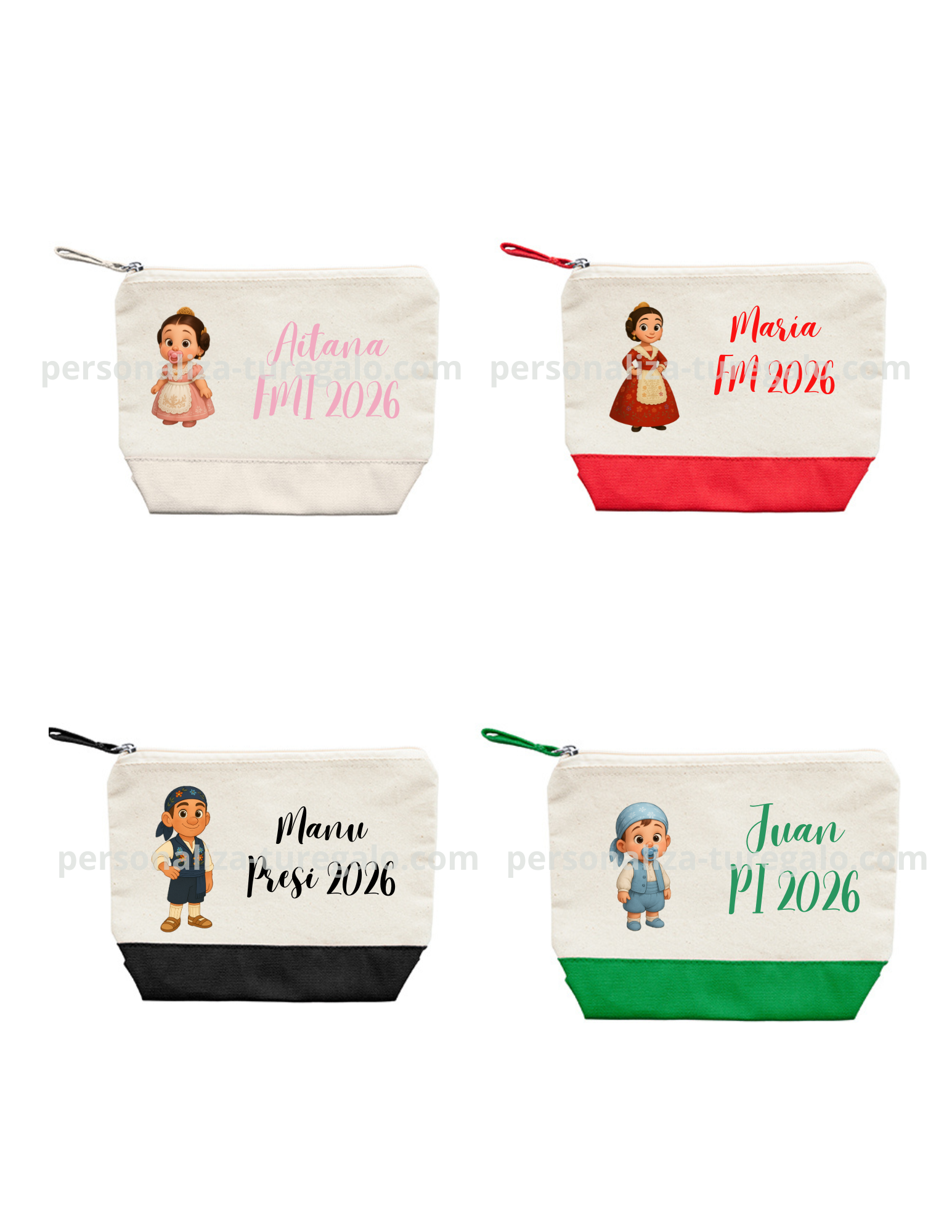 Neceser Varios Colores Con Nombre + Dibujo