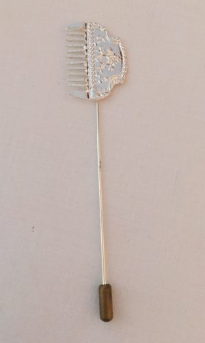 Aguja banda peineta plateada